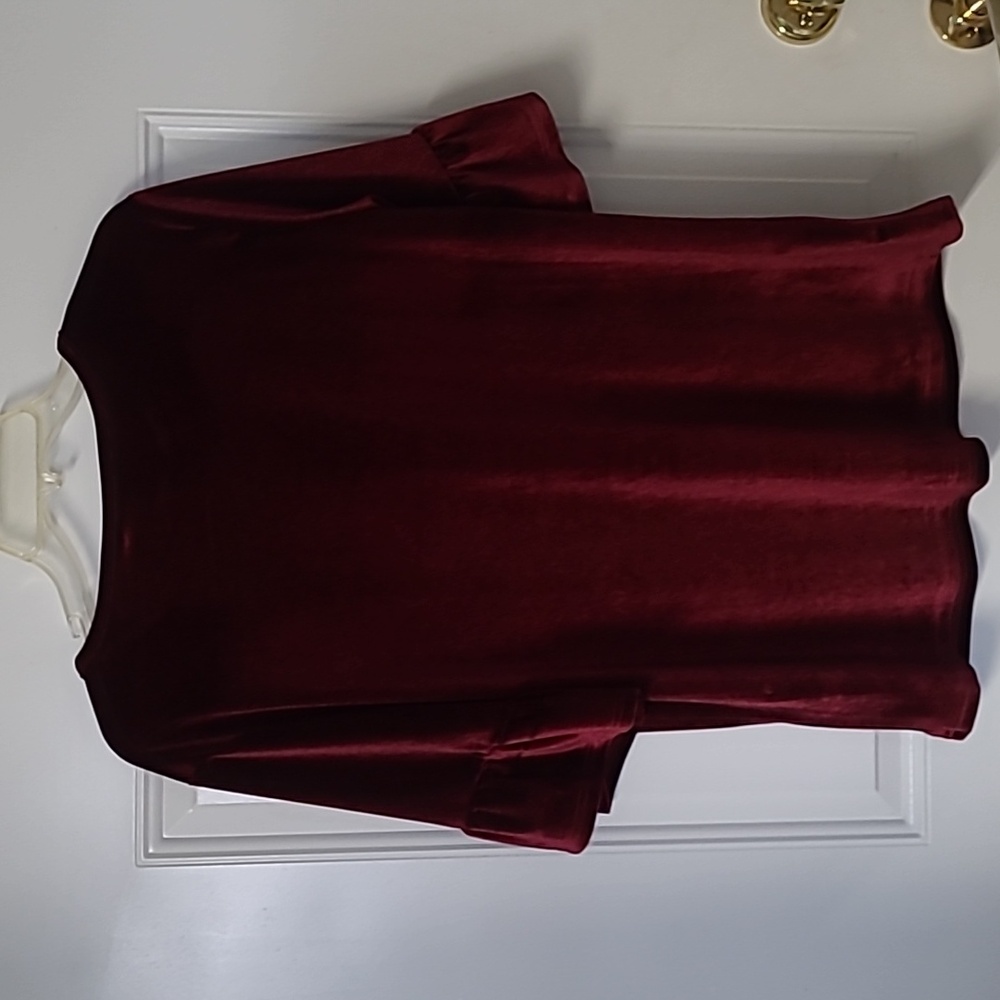 Elegant Burgundy Velvet Top, size medium. - Picture 4 of 6